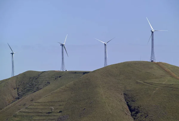 Italy Sicily Francofonte Catania Province Countryside Eolic Energy Turbines — Stock Photo, Image