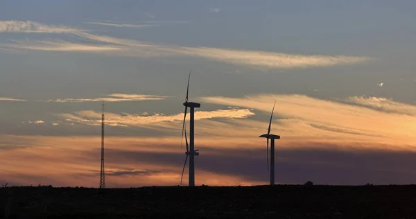 Itália Sicília Zona Rural Perto Mazara Del Vallo Turbinas Energia — Fotografia de Stock