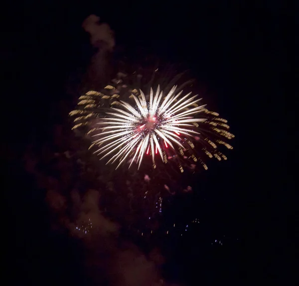 Italia Sicilia Marina Ragusa Fuochi Artificio Sulla Spiaggia — Foto Stock