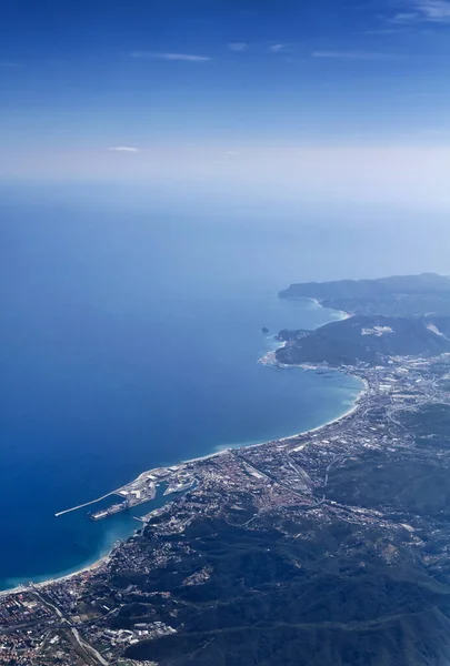 Italy Liguria Aerial View Tirrenian Coastline Genova — Stock Photo, Image