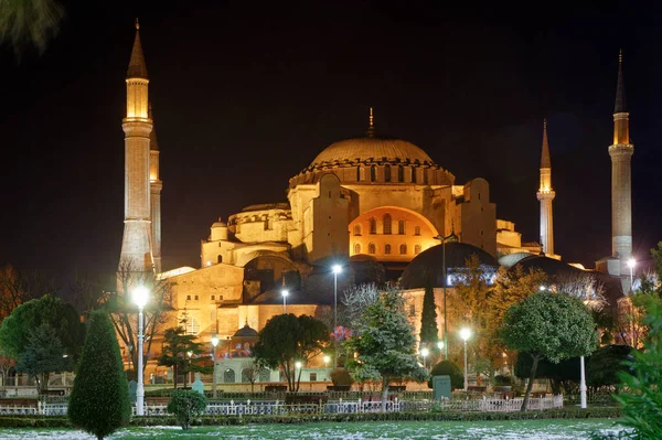 Τουρκία Κωνσταντινούπολη Θέα Του Αυτοκρατορικού Τζαμιού Σουλταναχμέτ Νύχτα Επίσης Γνωστό — Φωτογραφία Αρχείου