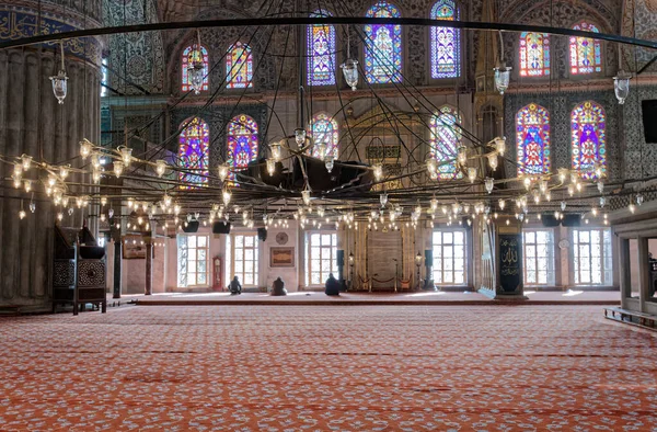 Türkei Istanbul Die Innenräume Der Sultanahmet Kaisermoschee Auch Als Blaue — Stockfoto