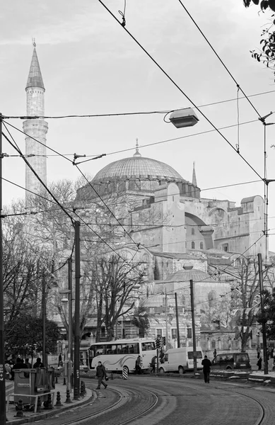 Turecko Istanbul Ledna 2010 Lidé Provoz Mešita Sofie Postavená Století — Stock fotografie