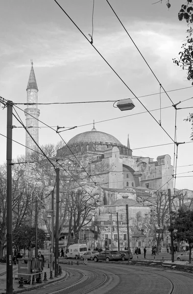 Turkey Istanbul January 2010 People Traffic Sophia Mosque Built 4Th — Stock Photo, Image