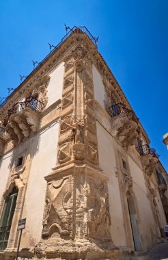 İtalya, Sicilya, Scicli (Ragusa ili), Barok Beneventano Sarayı (18. yüzyıl A.C..)