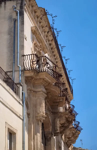 Italy Sicily Scicli Ragusa Province Facades Baroque Buildings — Stock Photo, Image