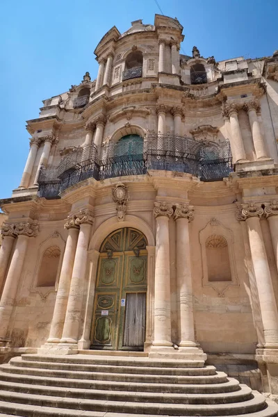 Italy Sicily Scicli Ragusa Province John Baroque Church Facade 18Th — Stock Photo, Image