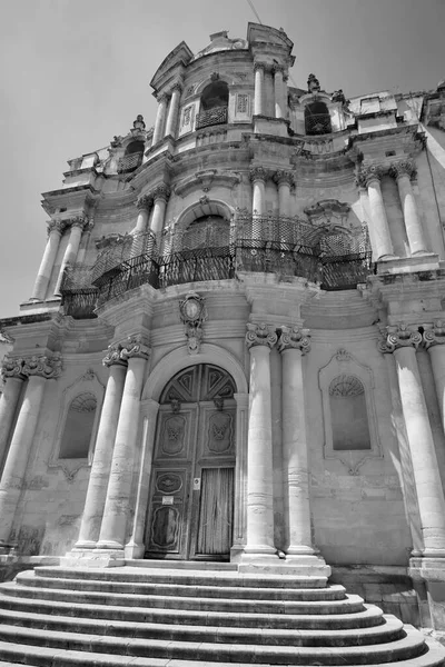 Włochy Sycylia Scicli Prowincja Ragusa Barokowa Fasada Kościoła Jana Xviii — Zdjęcie stockowe