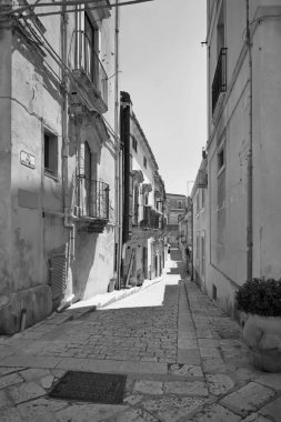 İtalya, Sicilya, Scicli (Ragusa ili), bir merkez caddedeki barok binaların cepheleri