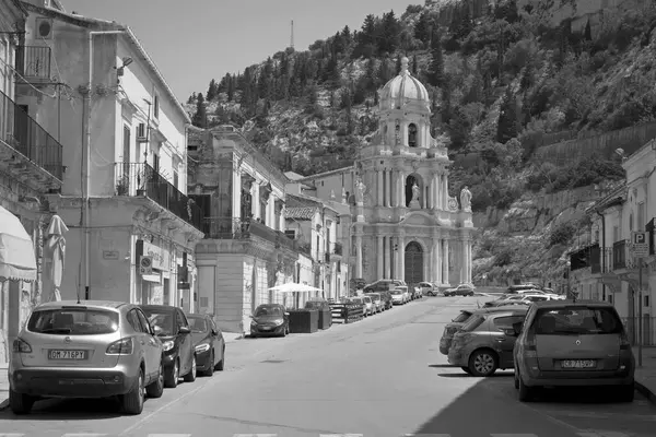 Italy Sicily Scicli Ragusa Province June 2021 View Central Street — Stock Photo, Image