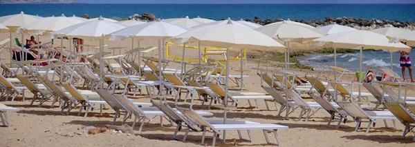 Itália Sicília Mar Mediterrâneo Costa Arenosa Meridional Playa Grande Província — Fotografia de Stock