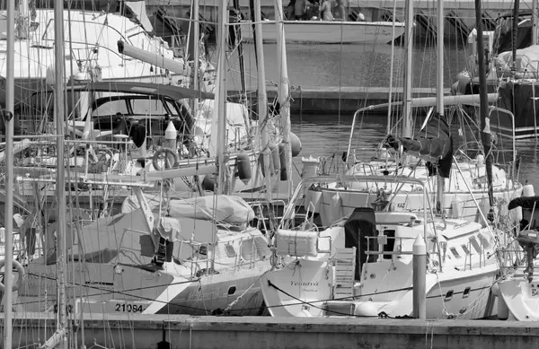 Italien Sizilien Mittelmeer Marina Ragusa Provinz Ragusa Juni 2021 Segelboote — Stockfoto