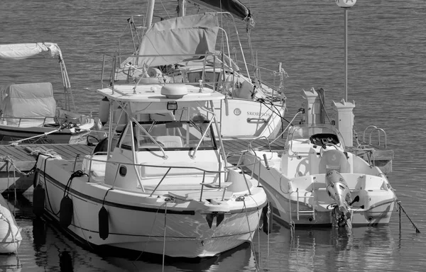 Italien Sizilien Mittelmeer Marina Ragusa Provinz Ragusa Juli 2021 Motorboote — Stockfoto