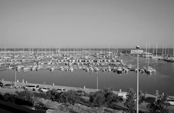 Italia Sicilia Mar Mediterráneo Marina Ragusa Provincia Ragusa Barcos Motor —  Fotos de Stock