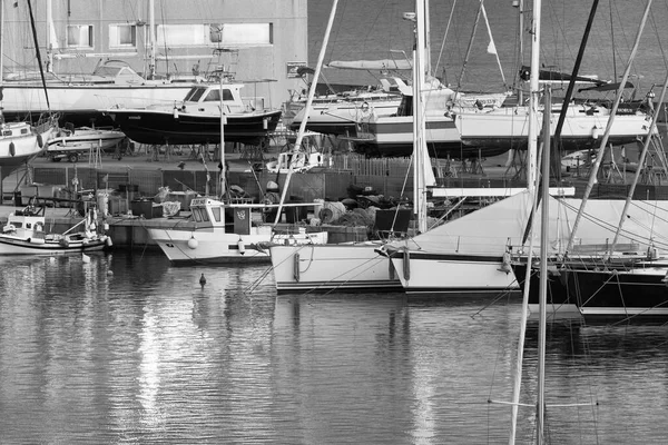 Italia Sicilia Marina Ragusa Provincia Ragusa Julio 2021 Barcos Pesqueros —  Fotos de Stock