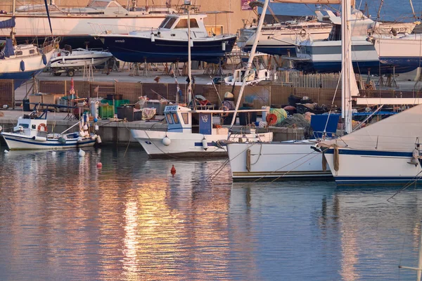 Itália Sicília Marina Ragusa Província Ragusa Julho 2021 Barcos Pesca — Fotografia de Stock