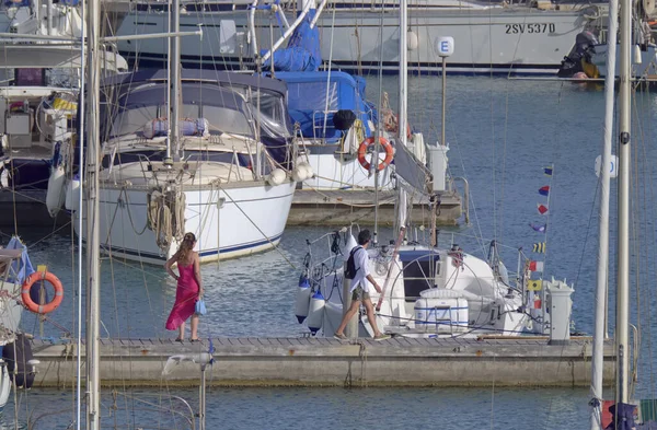 Italie Sicile Méditerranée Marina Ragusa Province Raguse Juillet 2021 Personnes — Photo