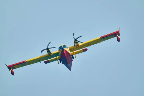 Italia Sicilia Marina Ragusa Provincia Ragusa Avión Bomberos Canadair Volador — Foto de Stock