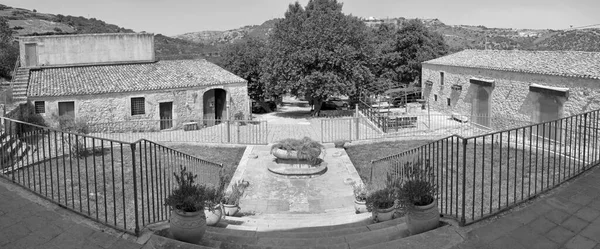 Italia Sicilia Provincia Ragusa Campagna Elegante Casa Colonica Privata Vista — Foto Stock