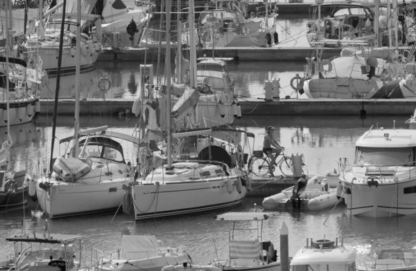 Talya Sicilya Akdeniz Marina Ragusa Ragusa Eyaleti Ağustos 2021 Limanda — Stok fotoğraf