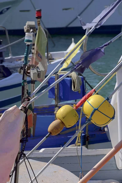 Itália Sicília Mar Mediterrâneo Marina Ragusa Província Ragusa Barcos Pesca — Fotografia de Stock