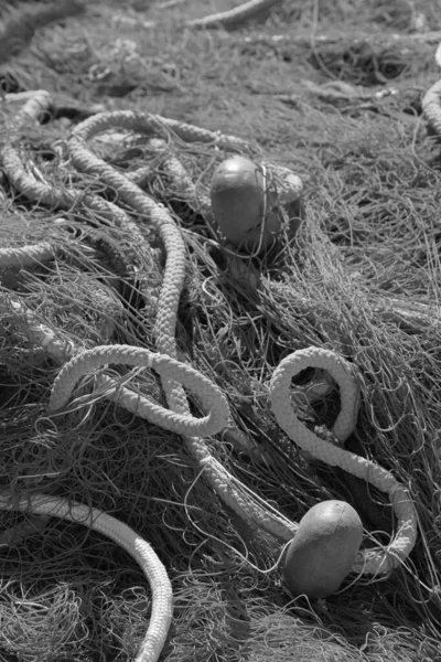 Italy Sicily Marina Ragusa Ragusa Province Fishing Nets Port — Stock Photo, Image