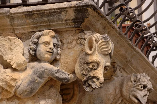 Itálie Sicílie Scicli Provincie Ragusa Fasáda Barokního Paláce Fava Unesco — Stock fotografie