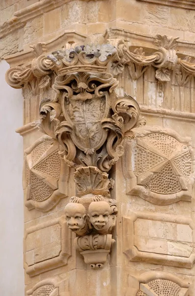 Itália Sicília Scicli Província Ragusa Fachada Barroca Palácio Beneventano Com — Fotografia de Stock