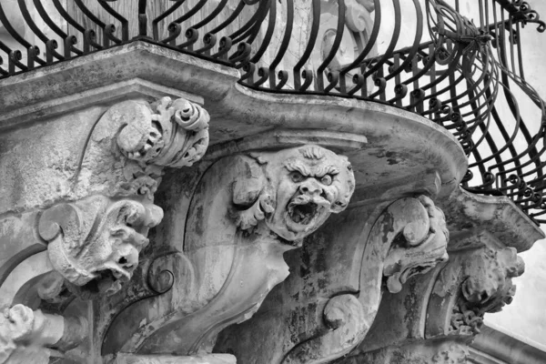 Itália Sicília Scicli Província Ragusa Fachada Barroca Palácio Beneventano Com — Fotografia de Stock