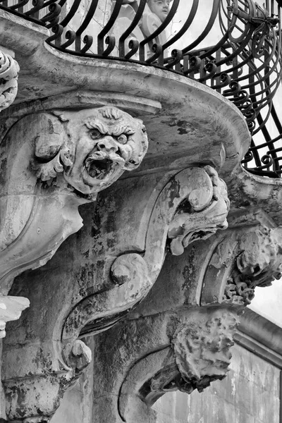 Itália Sicília Scicli Província Ragusa Fachada Barroca Palácio Beneventano Com — Fotografia de Stock