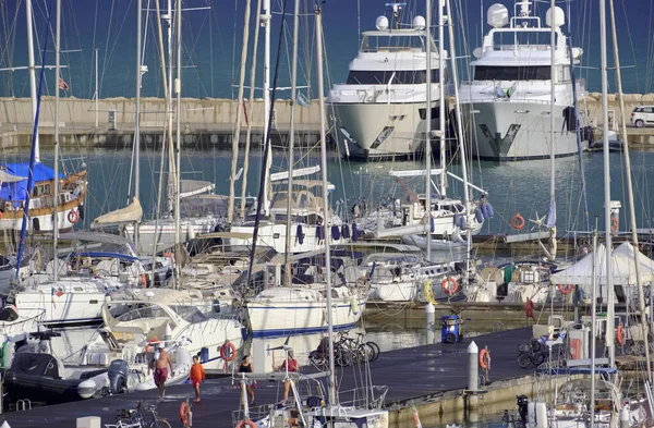 Talya Sicilya Akdeniz Marina Ragusa Ragusa Eyaleti Eylül 2021 Limandaki — Stok fotoğraf