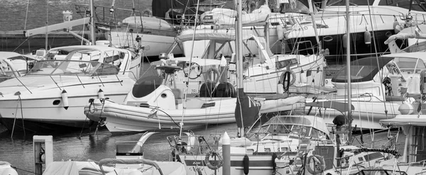 Italien Sizilien Mittelmeer Marina Ragusa Provinz Ragusa September 2021 Motorboote — Stockfoto