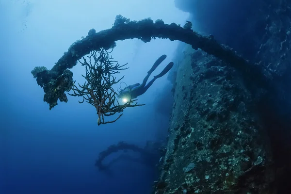 沉船潜水，翁布里亚的残骸 — 图库照片