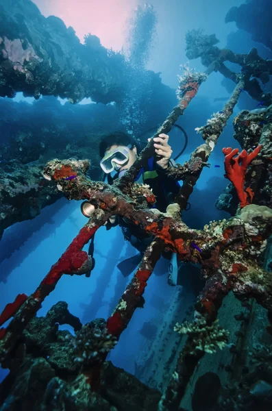 Wreck diving, Umbria wreck — Stock Photo, Image