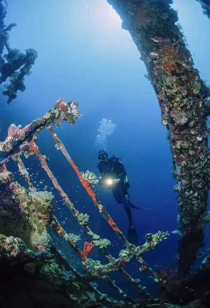 Wreck diving, Umbria wreck — Stock Photo, Image