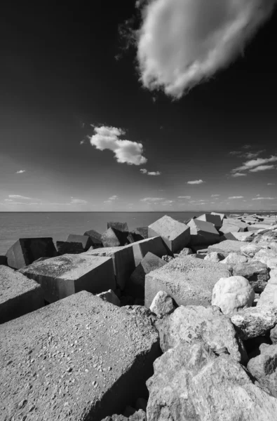 Beton blokkok kívülről a port — Stock Fotó