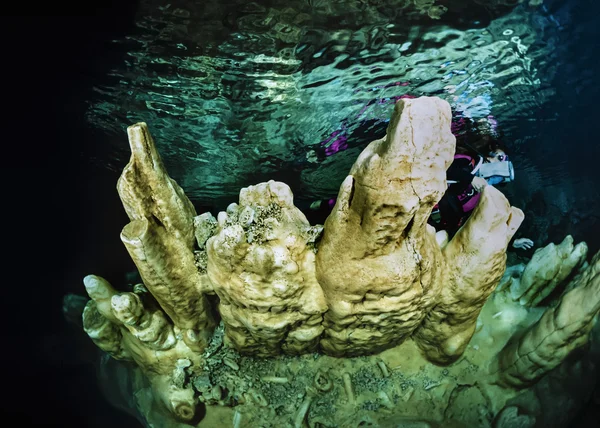 Mergulho nas cavernas — Fotografia de Stock