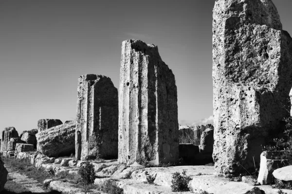 Säulen des griechischen Hera-Tempels (409 v.Chr.).) — Stockfoto