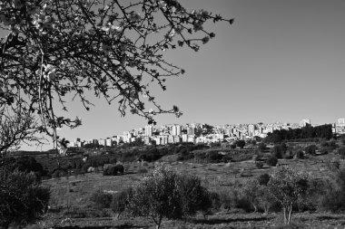 Agrigento, şehrin panoramik görünüm