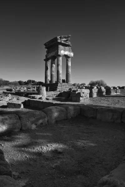 Greek Temples Valley, Castore and Polluce Temple — Stock Photo, Image