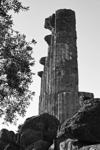 Řecké chrámy údolí, Hercules chrám sloupce — Stock fotografie