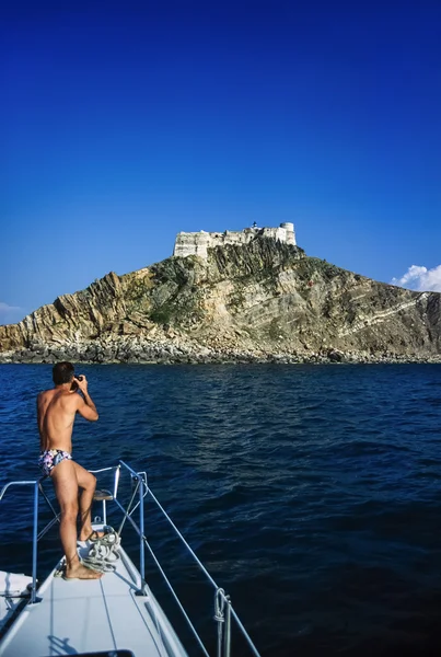 Old Genoese fort from the sea — Stock Photo, Image