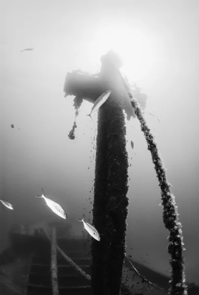 Sunken russian ship wreck — Stock Photo, Image