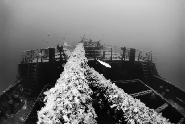 Gezonken schip van de Russische wrak — Stockfoto