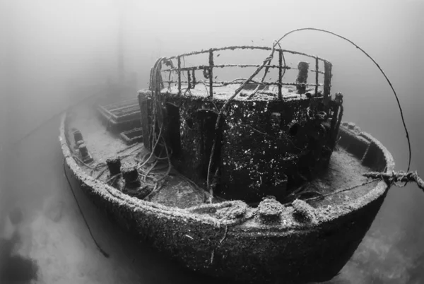 Sunken russian ship wreck — Stock Photo, Image