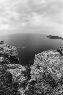San Domino Adası'nın kayalık sahil