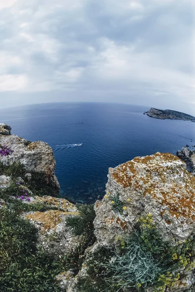 Côte rocheuse de l'île de San Domino — Photo