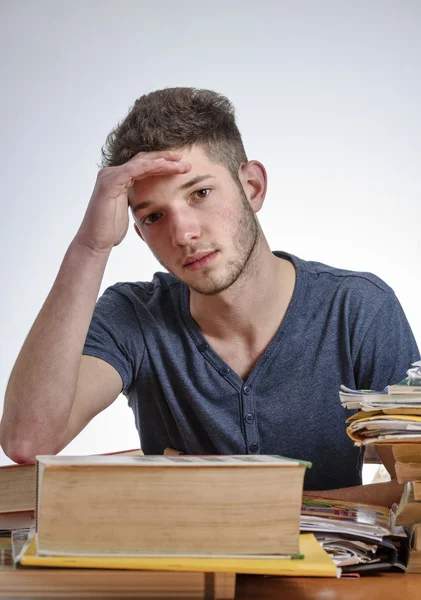 Student stressed by school homework
