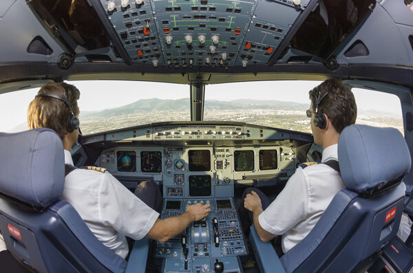Two pilots in cockpit
