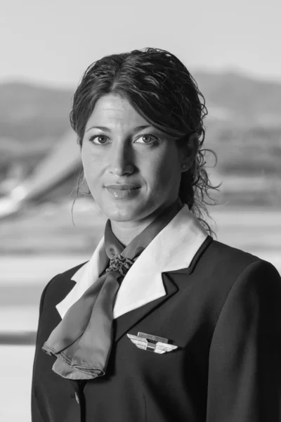 Vlucht stewardess portret — Stockfoto